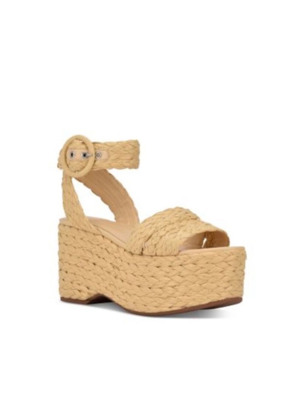 Marc Fisher Braided Platform Wedge Sandal in Beige